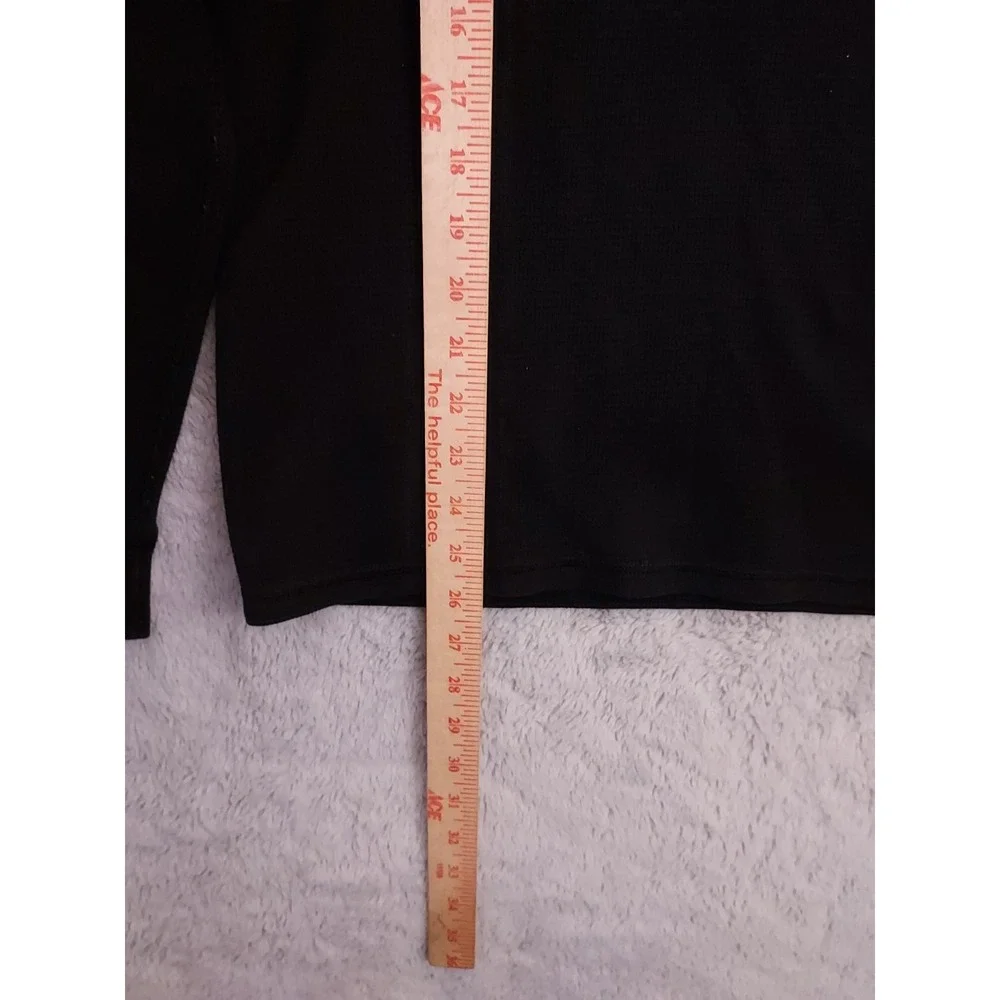 Polo Ralph Lauren Shirt Mens Medium Waffle Knit Thermal Black Red Pony Sleepwear